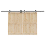 Sliding Door Hardware Kit 400 cm Steel Black 3295794
