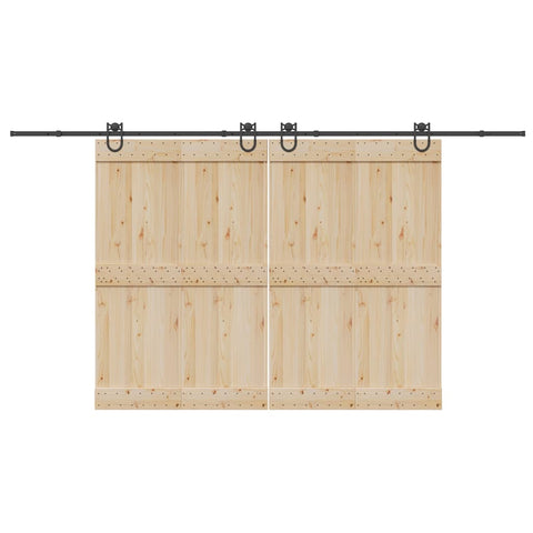 Sliding Door Hardware Kit 400 cm Steel Black 3295794
