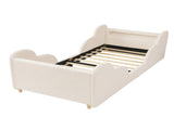 Toddler Bed 3ft Single with LED Headboard Light, Upholstered Kids Bed with Safety N606P434422W
