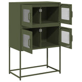 ZNTS Highboard Olive Green 68x39x107 cm Steel 853348