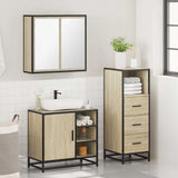 3 Piece Bathroom Furniture Set Sonoma Oak Engineered Wood 3301026