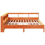Bookcase Bed without Mattress Wax Brown 200x200 cm Solid Wood Pine 3324411