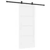 Sliding Door White and Black 86 x 198.5 cm Solid Pine Wood 3333371