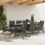 Folding Garden Chairs 8 pcs Melange Grey Steel and Textilene 3157288