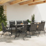 Folding Garden Chairs 8 pcs Melange Grey Steel and Textilene 3157288