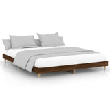 Bed Frame without Mattress Brown Oak 200x200 cm Engineered Wood 832012