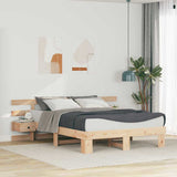 Bed Frame with Headboard Brown 160 x 200 cm Solid Pine Wood 3385682