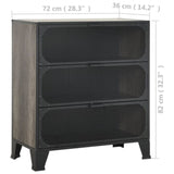 Storage Cabinet Grey Metal and MDF Medium Storage Cabinet 335912