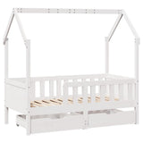 Kids Bed Frame with Drawers without Mattress 80x160 cm Solid Wood 3302042
