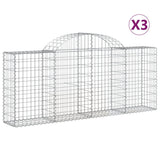 Arched Gabion Baskets 3 pcs 200x30x80/100 cm Galvanised Iron 3146090