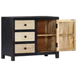 Hand Carved Side Cabinet Grey 75x35x60 cm Solid Mango Wood 282724