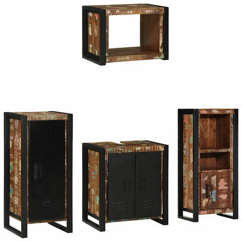 Bathroom Furniture Set 4 pcs Multicolour Solid Reclaimed Wood 3305667