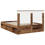Bed Frame with Headboard Old Wood 140 x 190 cm Solid Pine Wood 3409352