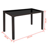 Patio Furniture Brown Steel, PE Rattan, Glass, Polyester Medium 42600