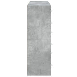 Bookcase with Doors Concrete Grey 136x37x109 cm Engineered Wood 3206513