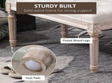 80cm End of Bed Bench, Window Seat, Tufted Bench for Bedroom, Hallway, Living Room, Cream White T3398P330549