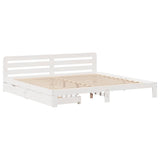Bed Frame without Mattress White 180x200 cm Super King Solid Wood Pine 3309855
