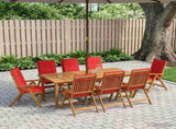 9-Piece Garden Dining Set Natural Solid Acacia Wood 3434588