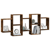 Wall Shelf Smoked Oak 159x18x65 cm Engineered Wood 853213