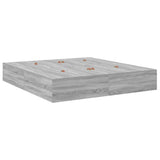 Storage Bed Frame Grey Sonoma 200 x 200 cm Engineered Wood 3335362