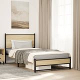Metal Bed Frame without Mattress Sonoma Oak 100x200 cm 4007881