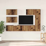 TV Cabinet Set Wall-mounted 6 pcs Old Wood Engineered Wood 3393264