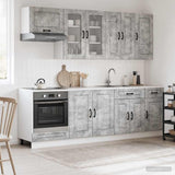 Kitchen Unit KALMAR 8 pcs Concrete Grey Engineered Wood 3438186