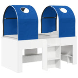 Bed with Tunnel 3 pcs White and Blue Engineered Wood 3423487