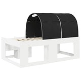 Bed Frame with Tunnel 3 pcs White and Black Engineered Wood 3423610