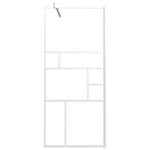 Walk-in Shower Wall 90x195 cm ESG Glass White 151869