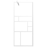Walk-in Shower Wall 90x195 cm ESG Glass White 151869