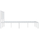 Metal Bed Frame without Mattress with Headboard White 150x200cm 352531
