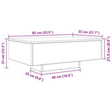Coffee Table Black Oak 85 x 55 x 31 cm Engineered Wood 863011