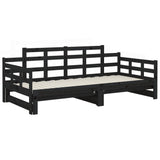 Pull-out Day Bed without Mattress Black 2x cm 820346