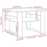 Coffee Table Sonoma Oak 64 x 54 x 44 cm Engineered Wood 8000142