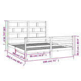 Bed Frame without Mattress White Solid Wood Super King Size 3101299
