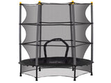 4.6FT/55" Kids Trampoline with Safety Enclosure, Outdoor Indoor Use, for Ages 3-10 Years, Black T3398P348061