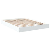 Bed Frame without Mattress White 135x190 cm Double Engineered Wood 842042