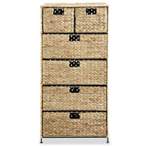 ZNTS Storage Unit with 6 Baskets 47x37x100 cm Water Hyacinth 245493