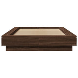 Bed Frame with LED Lights without Mattress Brown Oak 90x190cm 3281153