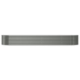 Garden Raised Bed Galvanised Steel 296x80x36 cm Grey 318924