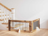 Dog Gate with Stands 2 pcs Old Wood 100 x 60 cm Engineered Wood 892113