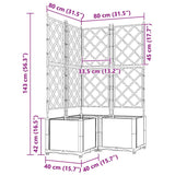 Garden Planter 3 pcs Brown 80 x 80 x 143 cm PP 42002818