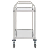 50913 2-Tier Kitchen Trolley 95x45x83,5 cm Stainless Steel