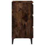 Bed Cabinet with Metal Legs Smoked Oak 40x35x69 cm 813140