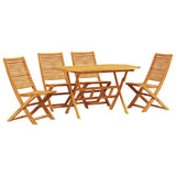 Garden Dining Set Folding 5 pcs Brown Solid Acacia Wood 3375710