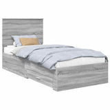 Bed Frame with Drawer Grey Sonoma 100 x 200 cm Engineered Wood 3409690