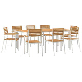 Garden Dining Set 9 pcs Solid Acacia Wood and Stainless Steel 3334780
