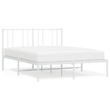 Metal Bed Frame without Mattress with Headboard White 135x190cm 352528