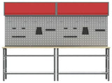 Work Bench Set 8 pcs Red and Grey Powder-Coated Steel 3321505